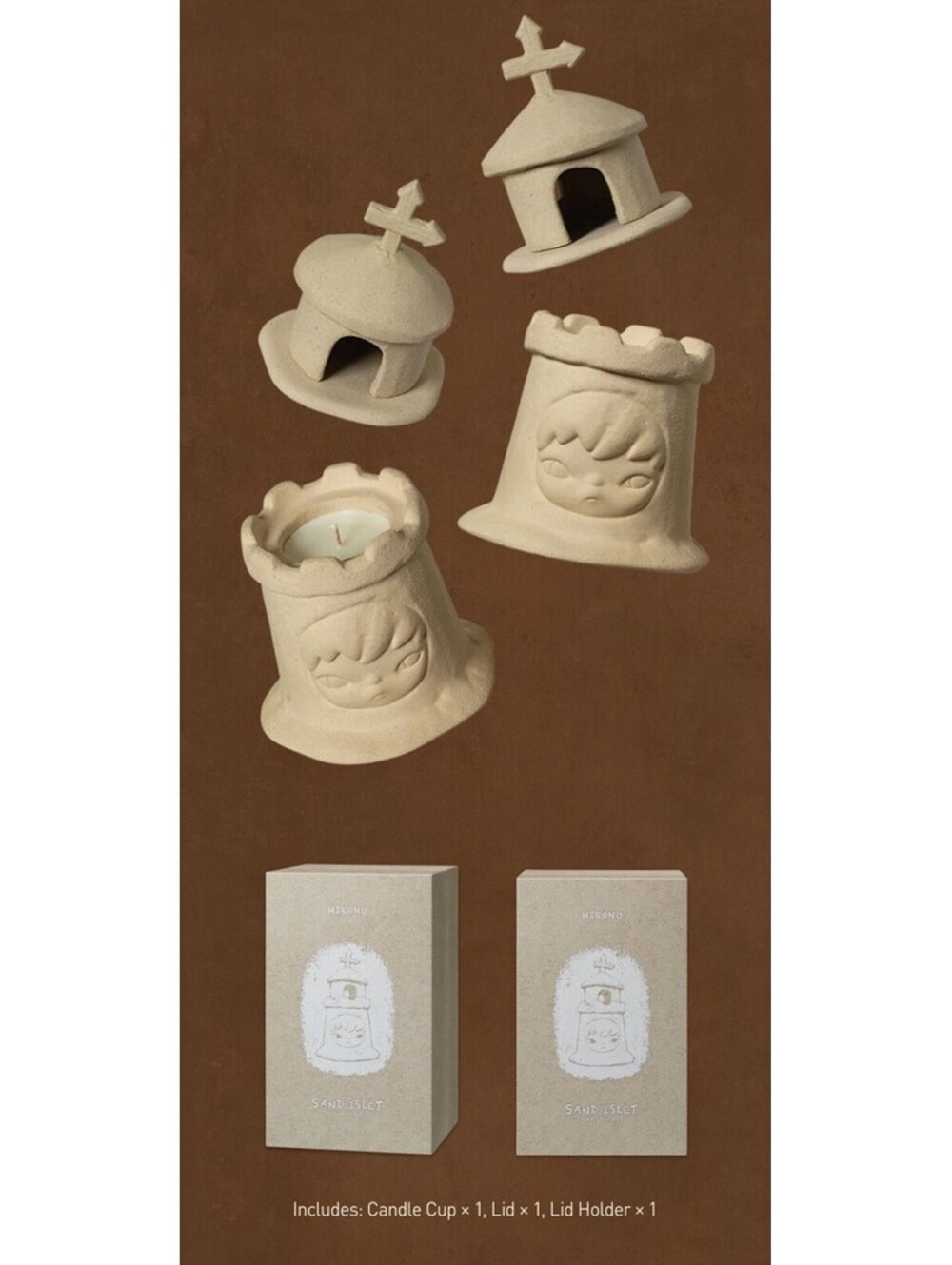 POP MART Hirono Sand Islet Sculpture with Scented Candle NEW Sealed
